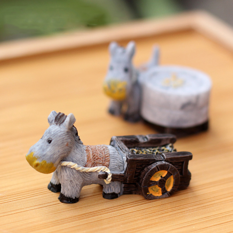 Japan Bonsai Garden - Figurine di animali Mini asino che