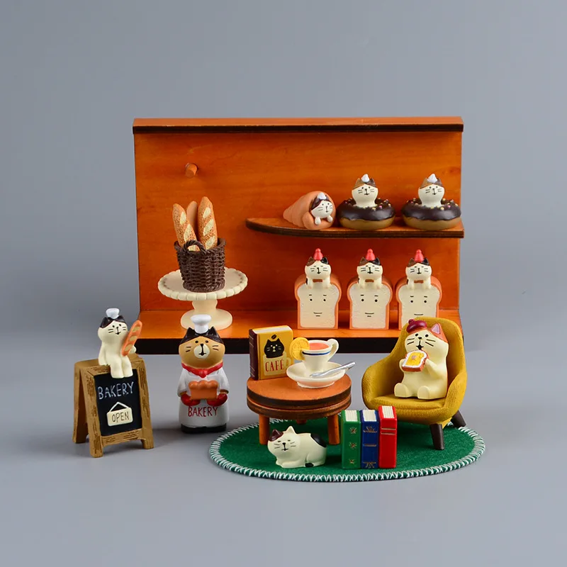 Japan Bonsai Garden - Zakka Style Cartoon Cat Pane Tostato