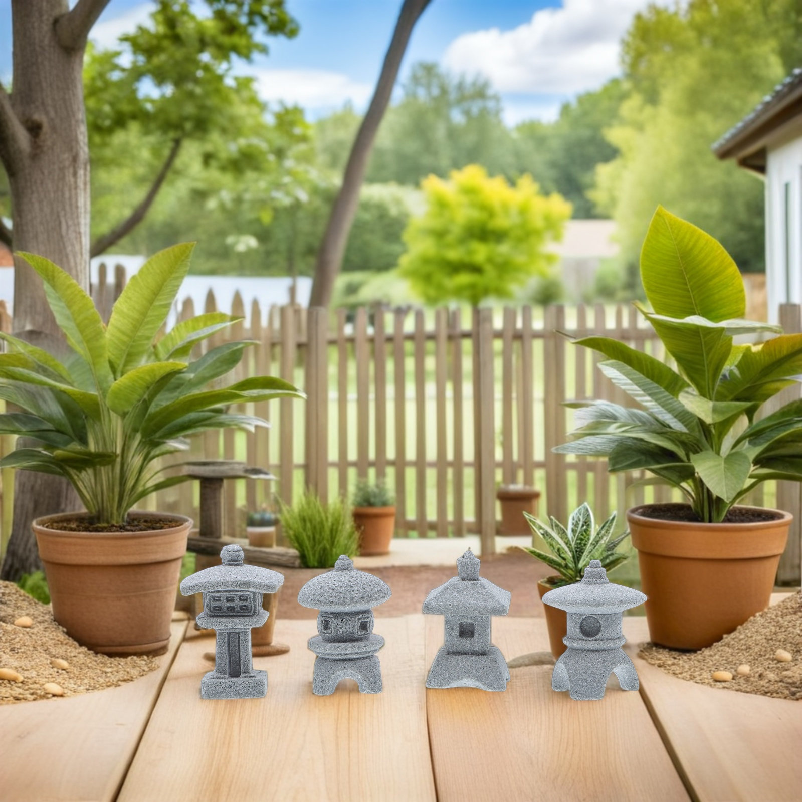 Mini Bonsai Zen Garden - 4 Pezzi Mini Padiglione per Acquario,