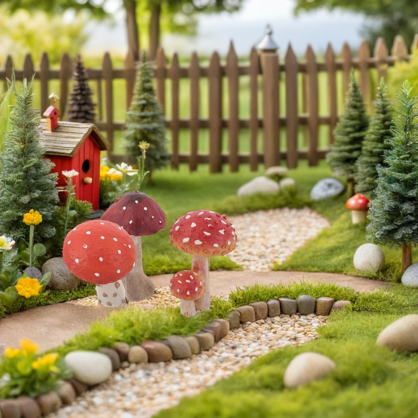 Set di 3 Statue di Funghi in R - Bonsai Garden Set Up recensione e prezzo